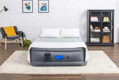 Discount Alwayzaire Tough Guard Air Mattress Queen 20 With Built-In Dual Pump And Antimicrobial Coating Indoor Air Mattresses