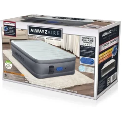 Discount Alwayzaire Tough Guard Air Mattress Queen 20 With Built-In Dual Pump And Antimicrobial Coating Indoor Air Mattresses