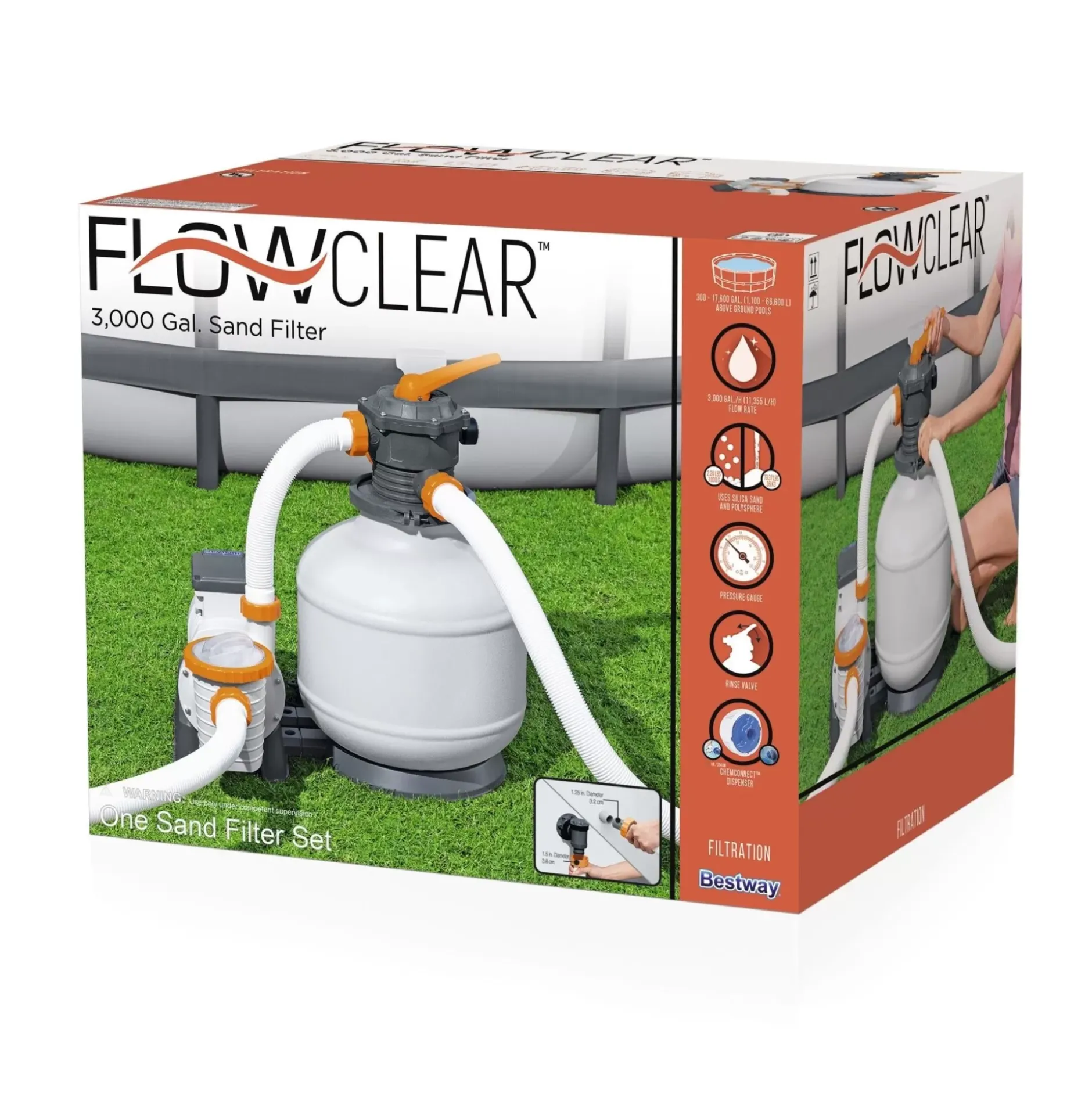 New Flowclear 3000 Gallon Sand Filter Above Ground Pool Pump Pool Accessories