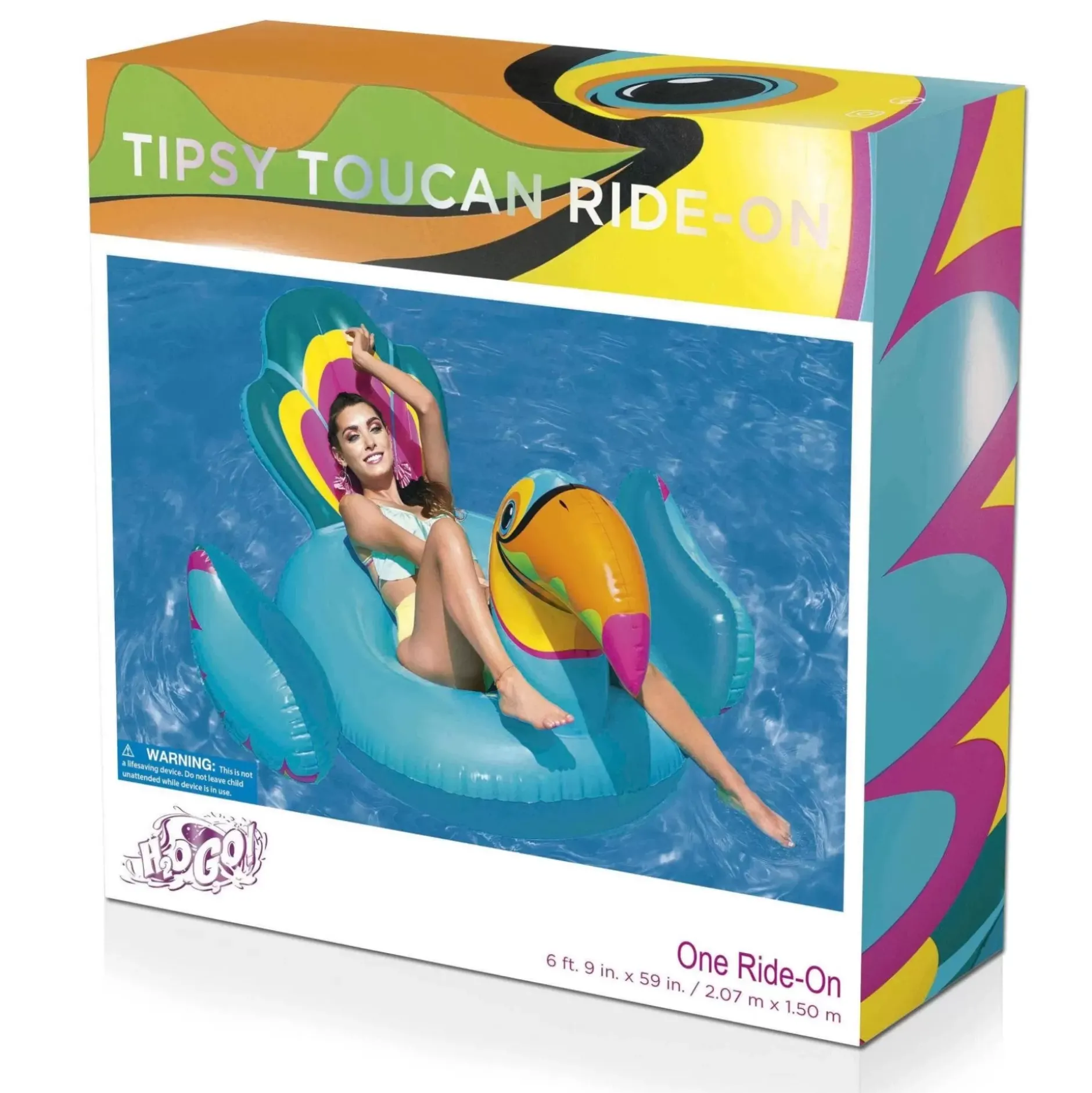 Outlet H2Ogo Tipsy Toucan Ride-On Inflatable Pool Float Pool Floats