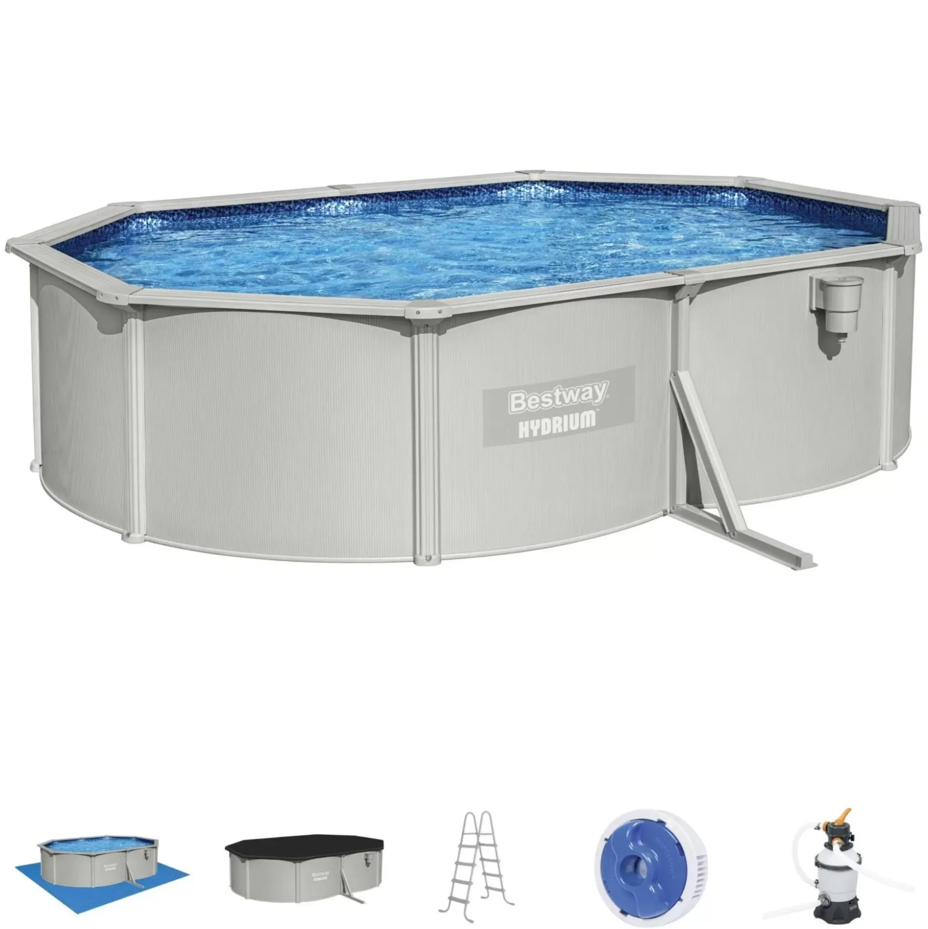 Best Sale Hydrium 16'5" X 12' X 48" Steel Wall Above Ground Pool Set Hydrium Pools