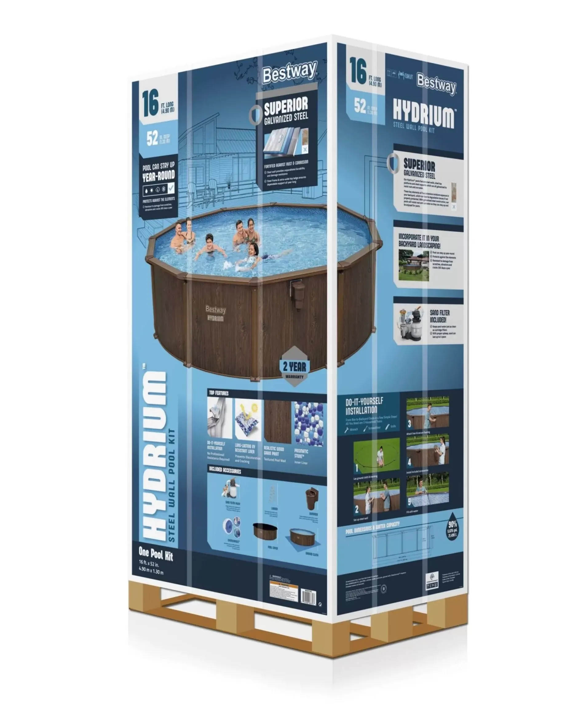 Online Hydrium Steel Wall Above Ground Pool Set Round 16' X 52 Hydrium Pools