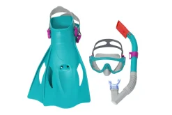Store Spark Wave Teal Unisex Adult Snorkel Set With Fins, Ages 14+ Swim Gear