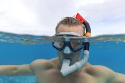 Store Spark Wave Teal Unisex Adult Snorkel Set With Fins, Ages 14+ Swim Gear