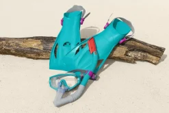 Store Spark Wave Teal Unisex Adult Snorkel Set With Fins, Ages 14+ Swim Gear