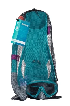 Store Spark Wave Teal Unisex Adult Snorkel Set With Fins, Ages 14+ Swim Gear