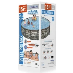 Hot Steel Pro Max 15' X 42 Above Ground Pool Set Steel Pro Max Pools