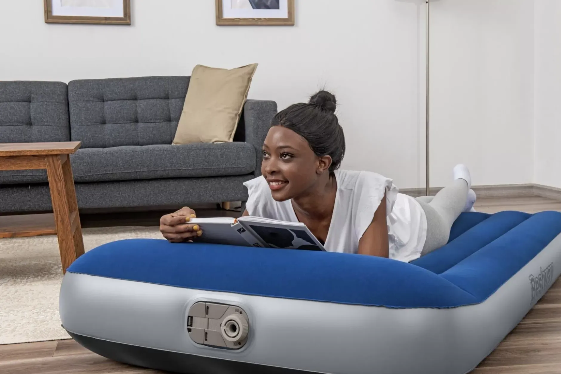 Hot Tritech Air Mattress Twin 12" With Built-In Ac Pump And Antimicrobial Coating Indoor Air Mattresses