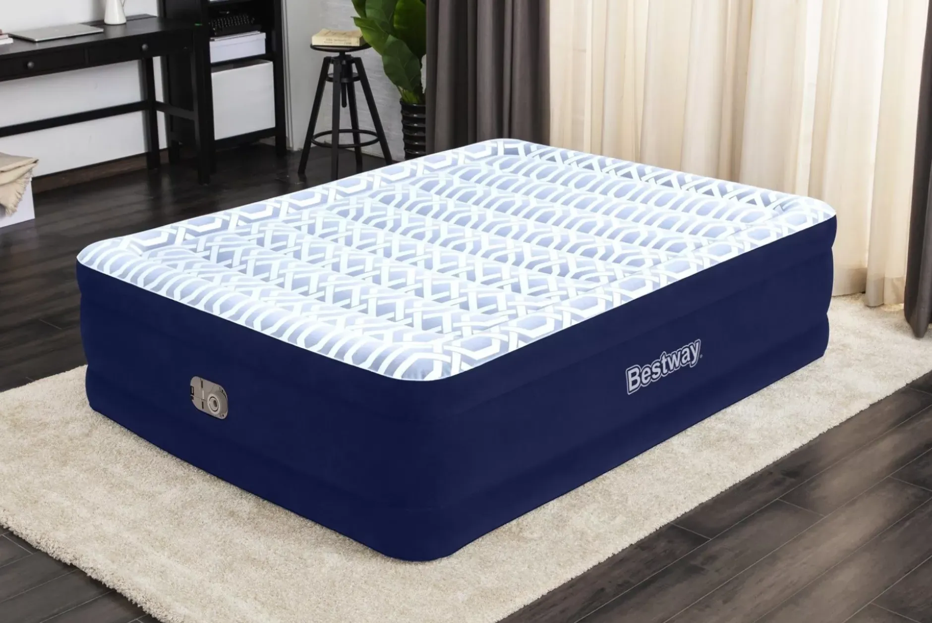Sale Tritech Fashion Flock Air Mattress Queen 20" With Built-In Ac Pump And Antimicrobial Coating Indoor Air Mattresses