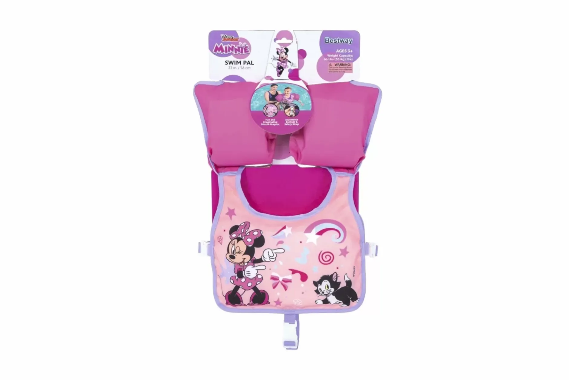 Fashion Disney Junior Minnie Mouse Pink Swim Training Vest With Armbands Swim Trainers