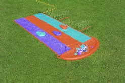 Hot H2Ogo! 16' Triple Water Slide With Sponge Soakers Toys And Three Riders Water Slides