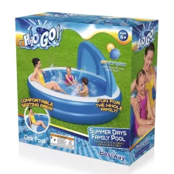 Clearance H2Ogo! 7'11 X 55 Summer Days Inflatable Round Kiddie Pool With Uv Careful Sunshade Kiddie Pools