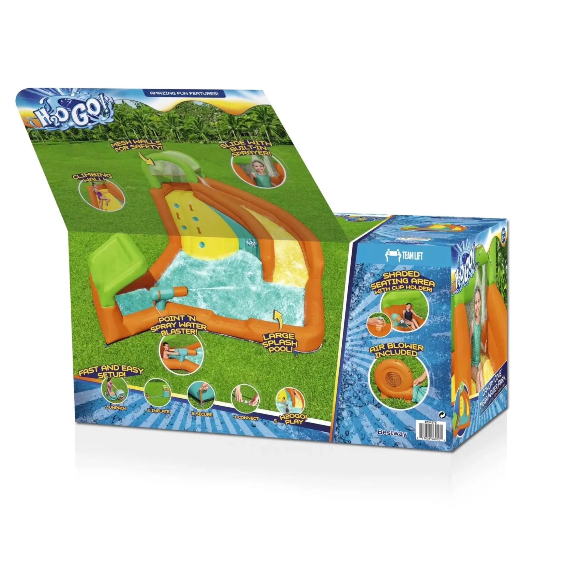 Best Sale H2Ogo! Canopy Cove Kids Inflatable Mega Water Park 8'8 Mega Water Parks