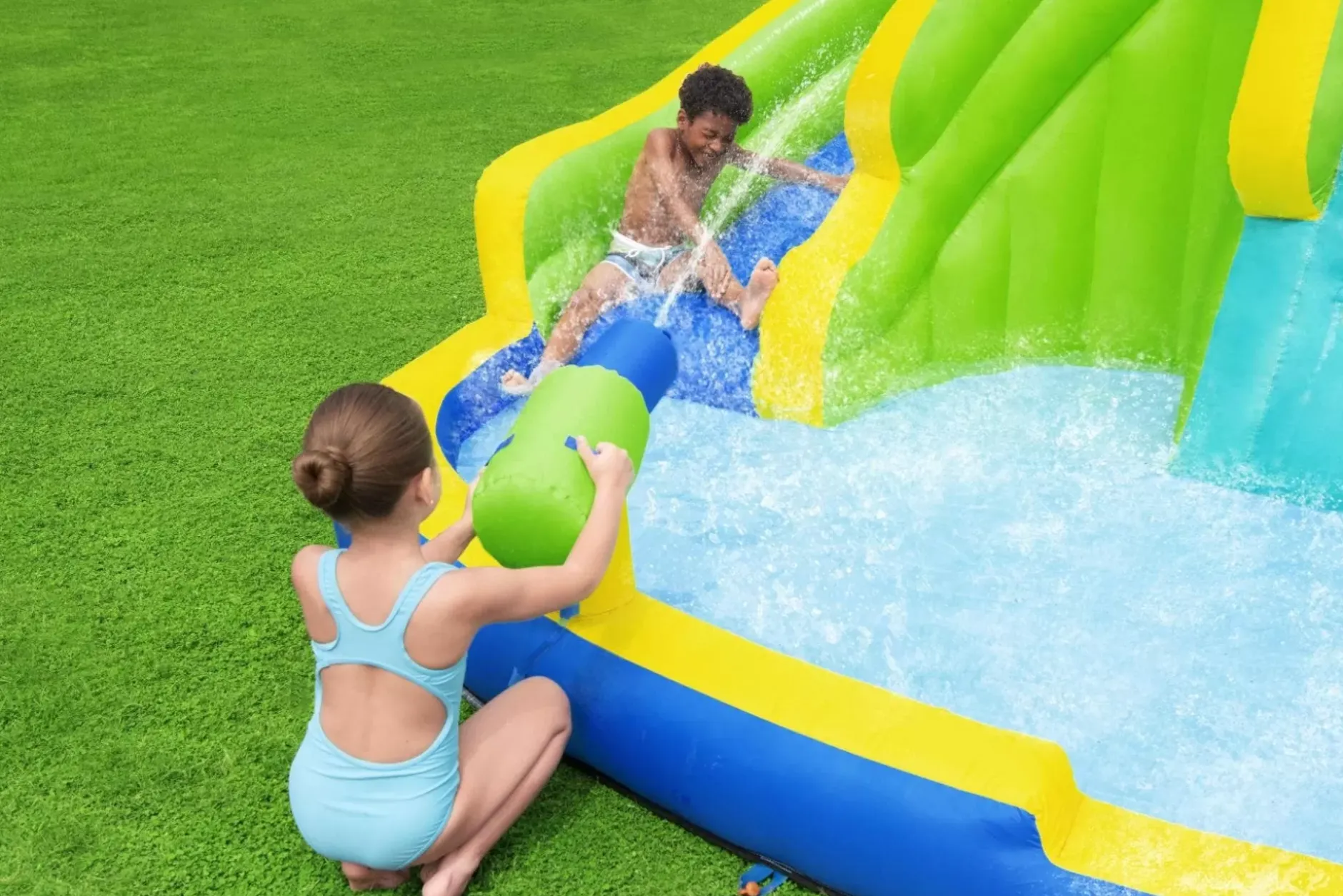 Cheap H2Ogo! Funfinity Splash Kids Inflatable Water Park 19' Mega Water Parks