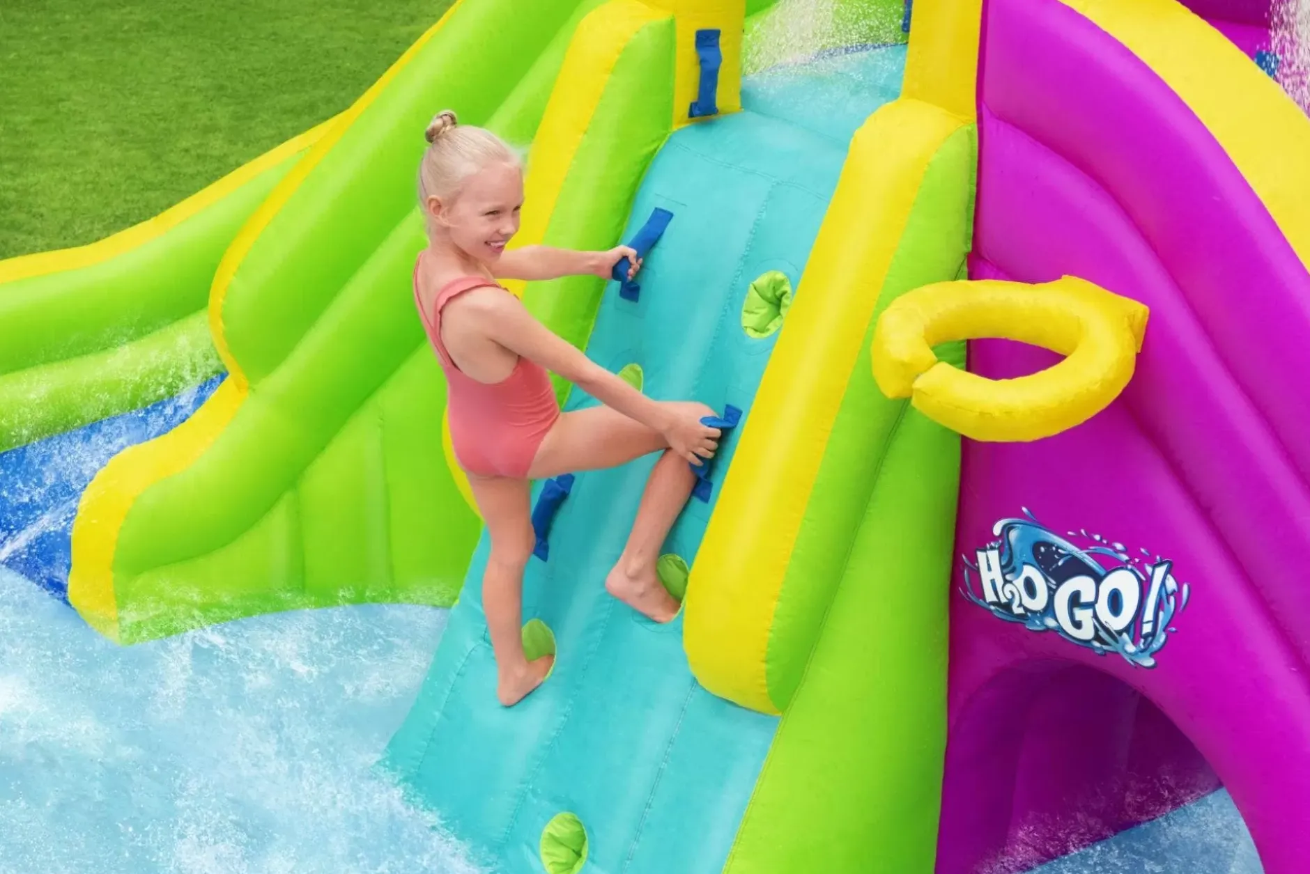 Cheap H2Ogo! Funfinity Splash Kids Inflatable Water Park 19' Mega Water Parks