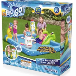 Cheap H2Ogo! Little Astronaut Square Inflatable Kiddie Pool Play Center With Slide Kiddie Pools