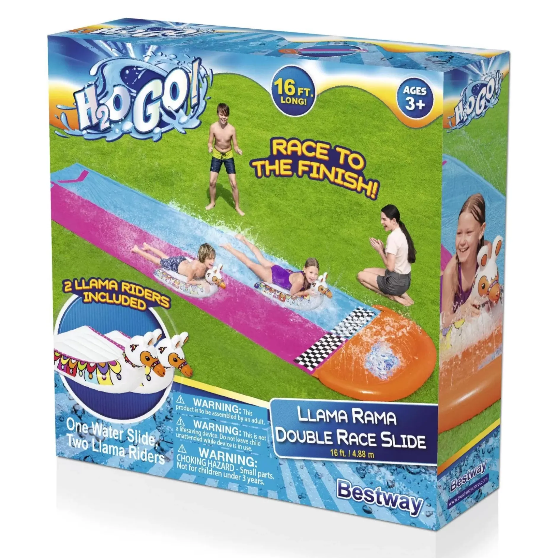 Best Sale H2Ogo! Llama Rama Double Race Water Slide 16' Water Slides
