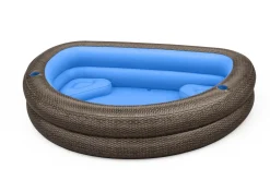 New H2Ogo! Truprint Wicker 7'7 X 70 X 21 Soft Sided Inflatable Family Kiddie Pool Kiddie Pools
