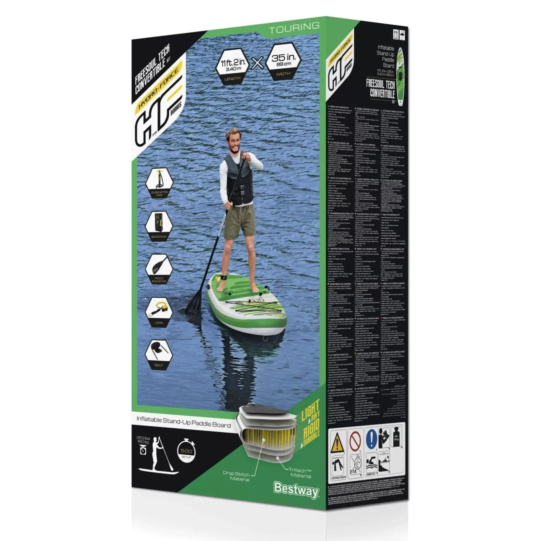 Online Hydro-Force Freesoul Tech Inflatable Convertible Stand-Up Paddleboard And Kayak Set 11'2" Paddleboards