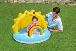 Store Play Day Sun Shaded Round Inflatable Baby Pool 39 X 29 Kiddie Pools