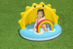 Store Play Day Sun Shaded Round Inflatable Baby Pool 39 X 29 Kiddie Pools