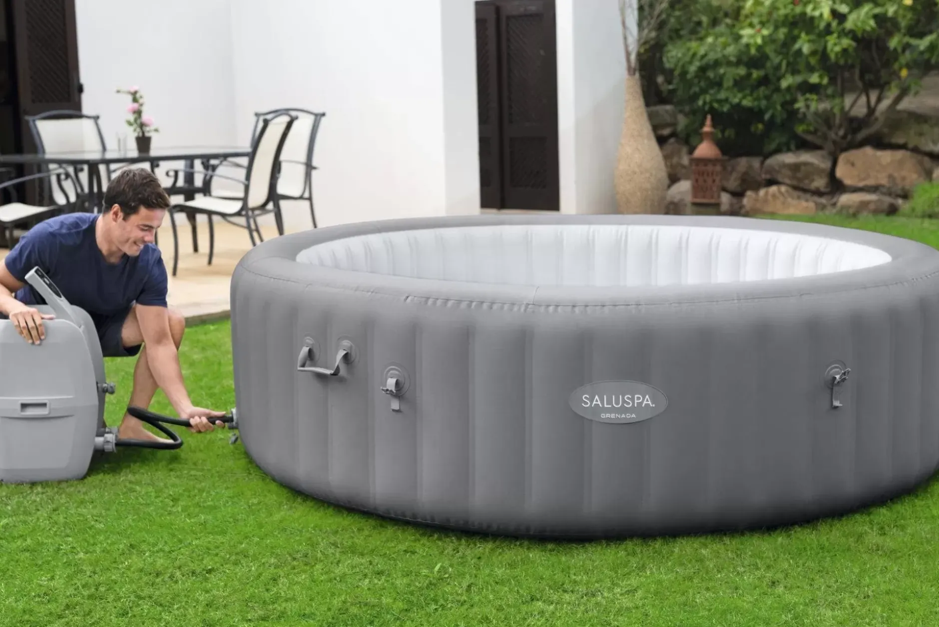 Fashion Saluspa Grenada Airjet Inflatable Hot Tub Spa 6-8 Person Airjet