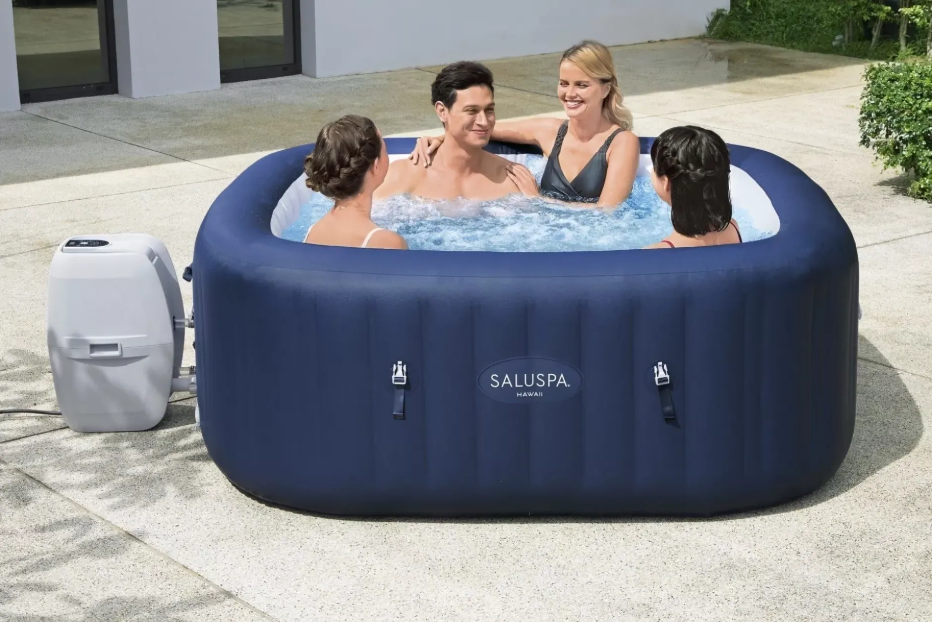 Sale Saluspa Hawaii Energysense Smart Airjet Inflatable Hot Tub Spa 4-6 Person Energysense