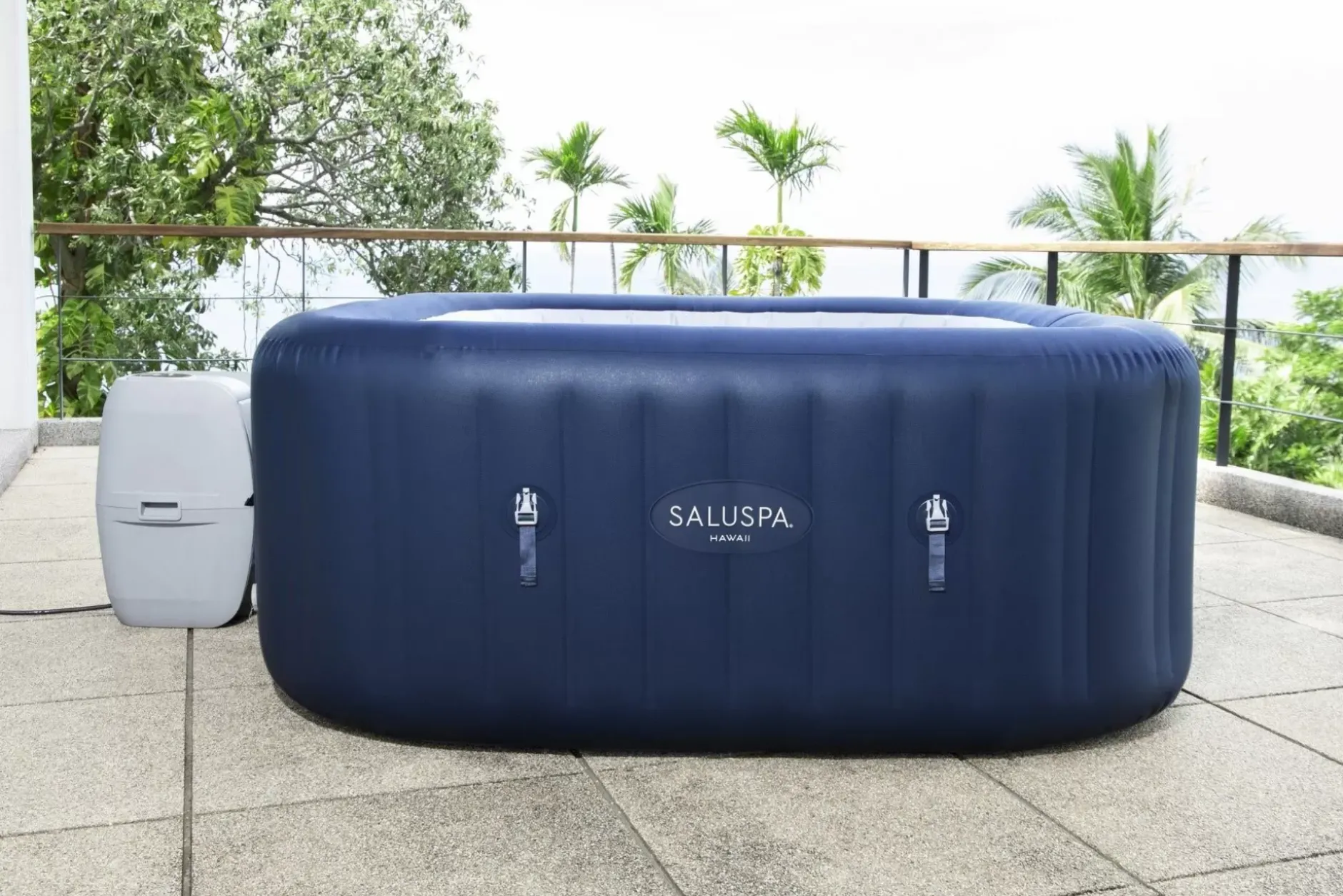 Sale Saluspa Hawaii Energysense Smart Airjet Inflatable Hot Tub Spa 4-6 Person Energysense