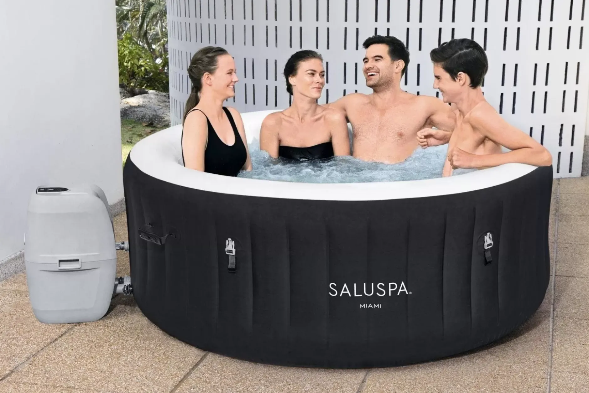 Discount Saluspa Miami Airjet Inflatable Hot Tub Spa 2-4 Person Airjet