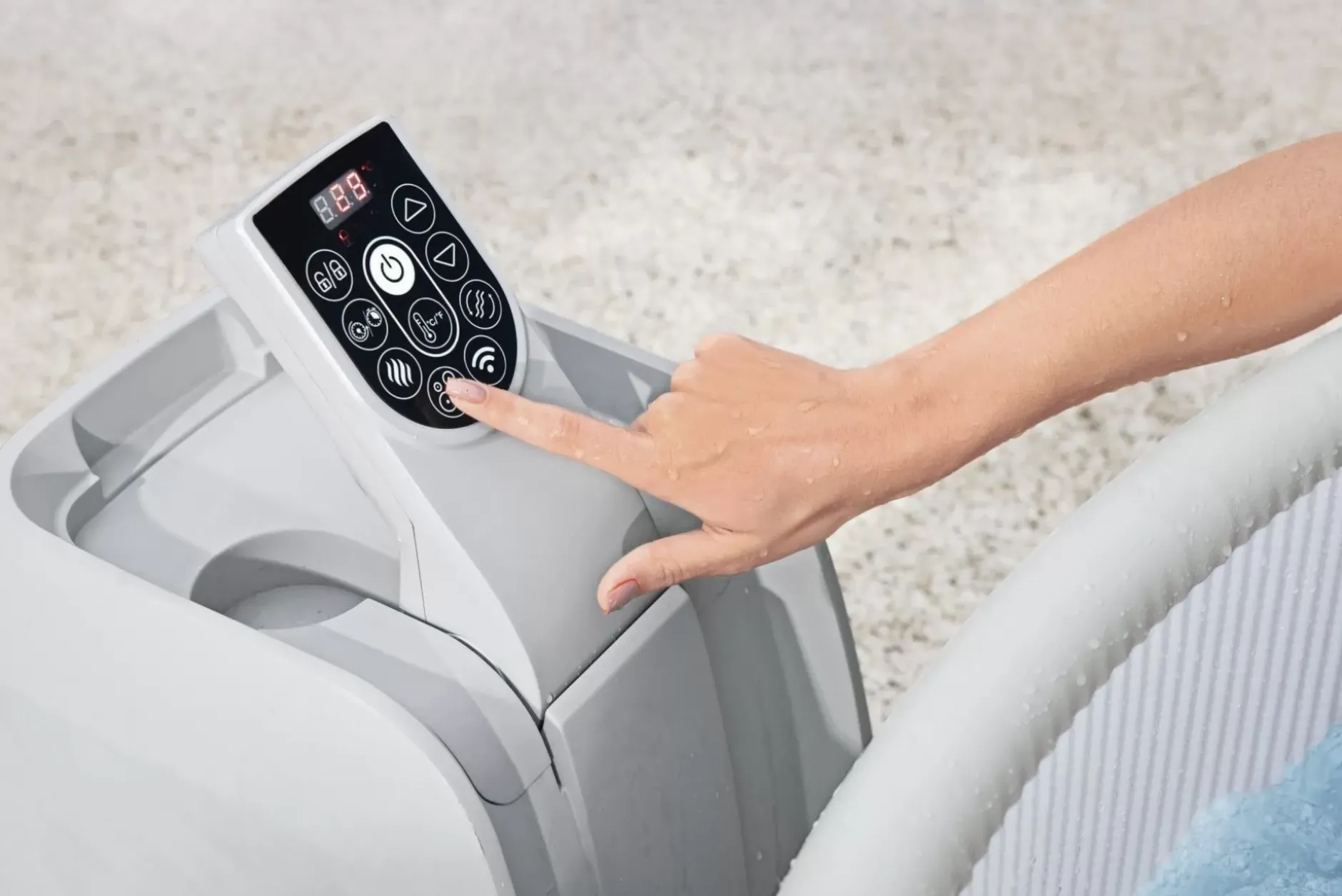 Clearance Saluspa Vancouver Airjet Plus Inflatable Hot Tub With App Control 3-5 Person Airjet