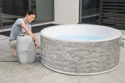 Clearance Saluspa Vancouver Airjet Plus Inflatable Hot Tub With App Control 3-5 Person Airjet